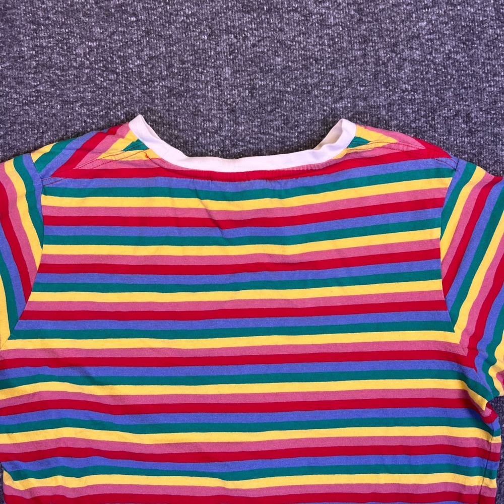 Santa Cruz Striped Shirt Mens Medium Multi-Color Skate Casual Rainbow Logo - Picture 14 of 16